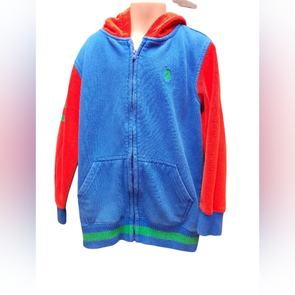 U.S. Polo Assn. Kids Hoodie in Blue and Red
